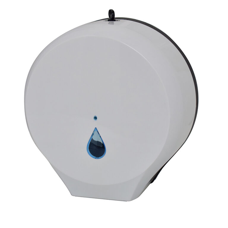 Dispensador De Papel Higiénico Jumbo De Un Rollo - Montaje En Pared Sin Perforaciones, Negro Transparente